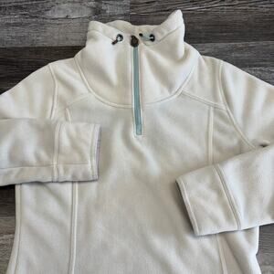 Under Armour Jacket Performance Fleece White Womens S 1/4 Zip Mock Neck Pullover